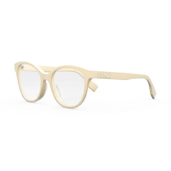 NWT FENDI EYEGLASSES WOMEN ROUND BEIGE EYEWEAR - Picture 1 of 4